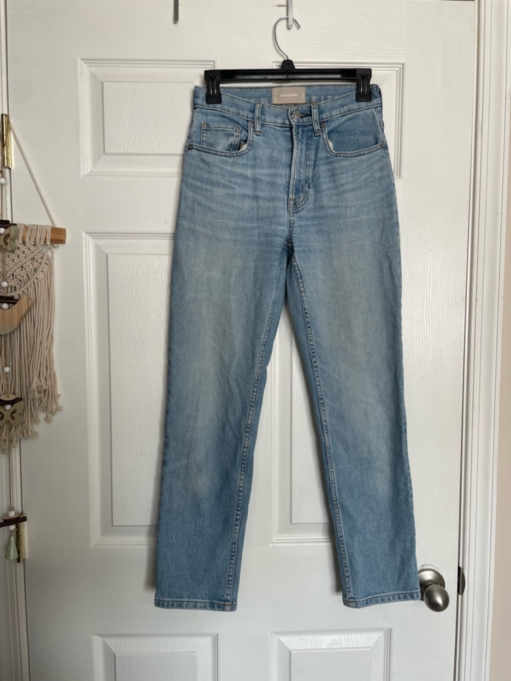 Everlane Women’s 25 Regular Light Wash High Rise Straight Leg Blue Jeans
